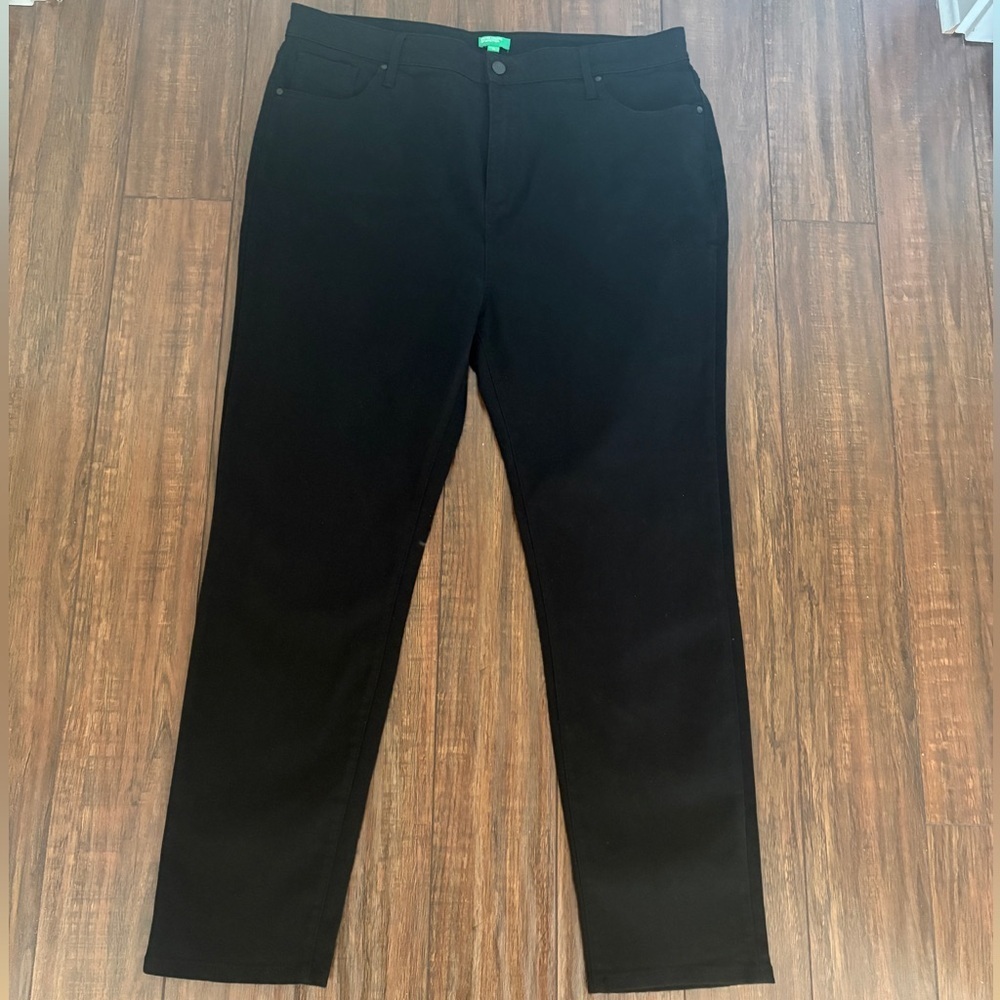 United Colors of Benetton Women’s Black High Rise Trousers Jeans SlimFit Size 14